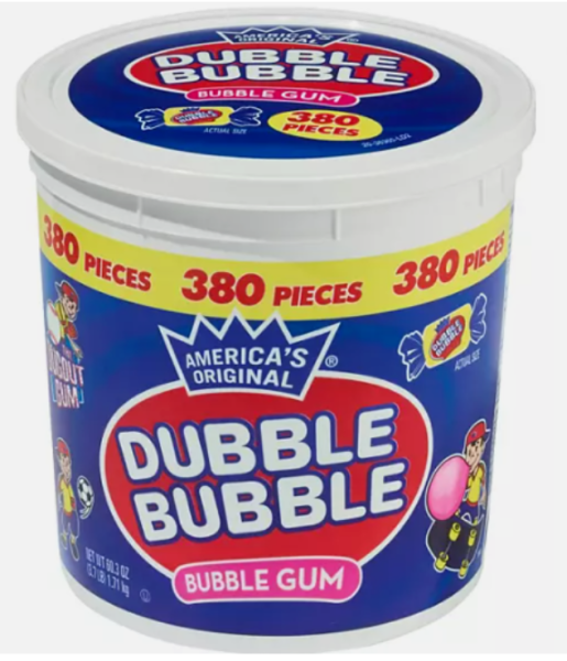 DUBBLE BUBBLE Bubble Gum Kaugummi XXXL-Pack 380 Stück = 1710 gr